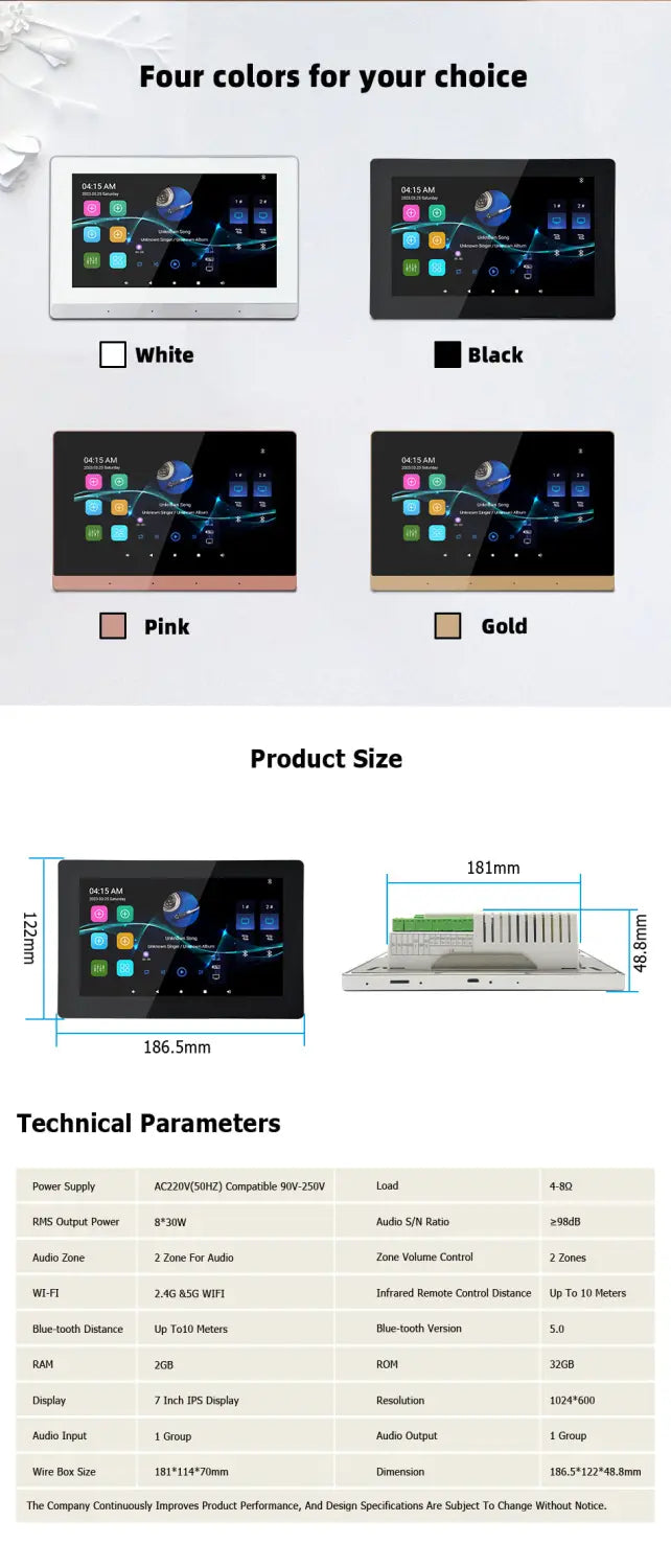 Smart Home Theater Sound Amplifier WiFi Bluetooth In-wall Android Music Panel Stereo Mini Ceiling Speaker Set Hotel Residential