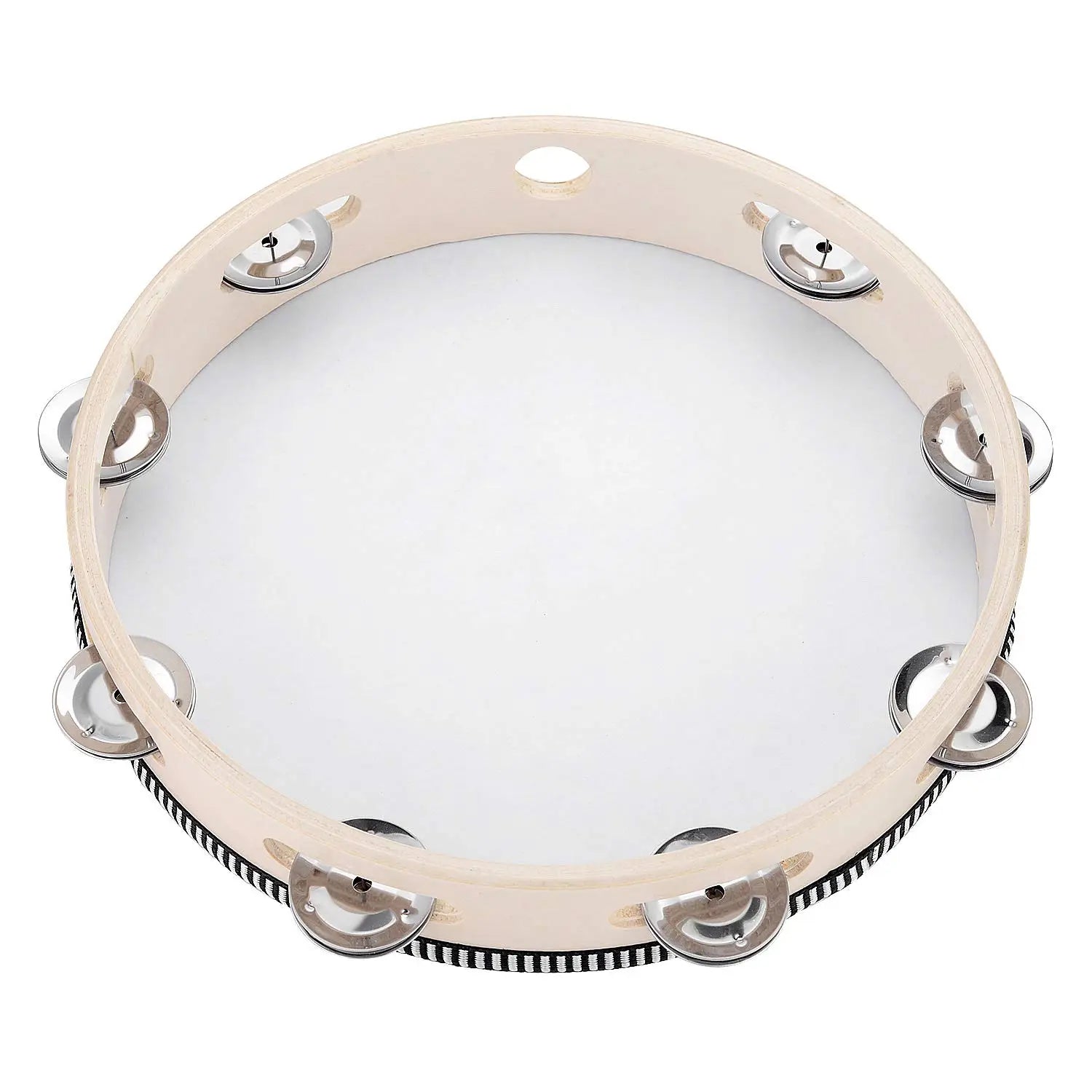 8/10-inch hand-cranked tambourine metal bells percussion instrument ideal for church weddings wedding party games and KTV
