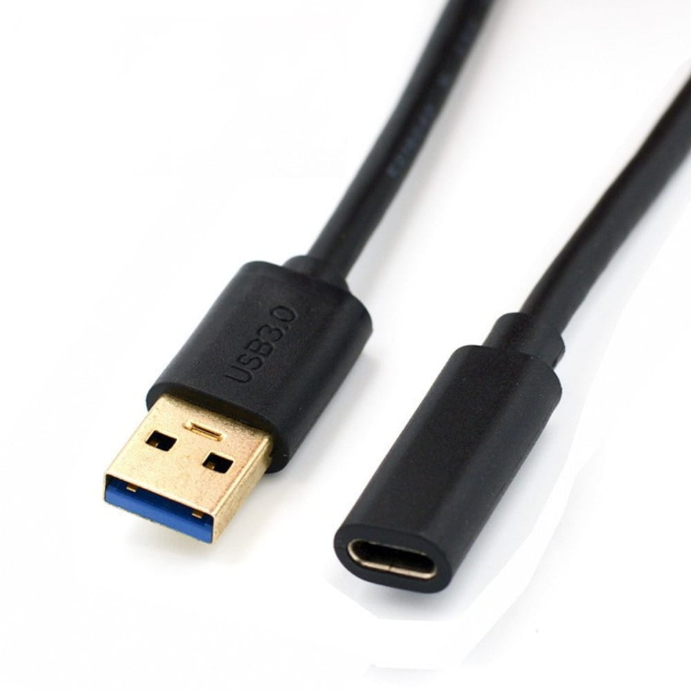 USB 3.0 Male to Type-C Female Extension Cable Compatible with USB C Interface Data Cables Hubs Card Readers and OTG