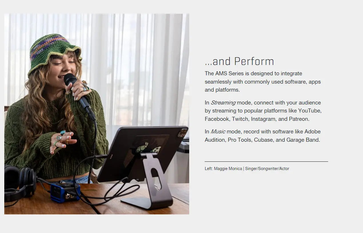 ZOOM AMS-24 USB Audio Interface for Musicians & Podcasters with 2 Inputs 4 Outputs for Recording and Streaming on PC Mac iOS