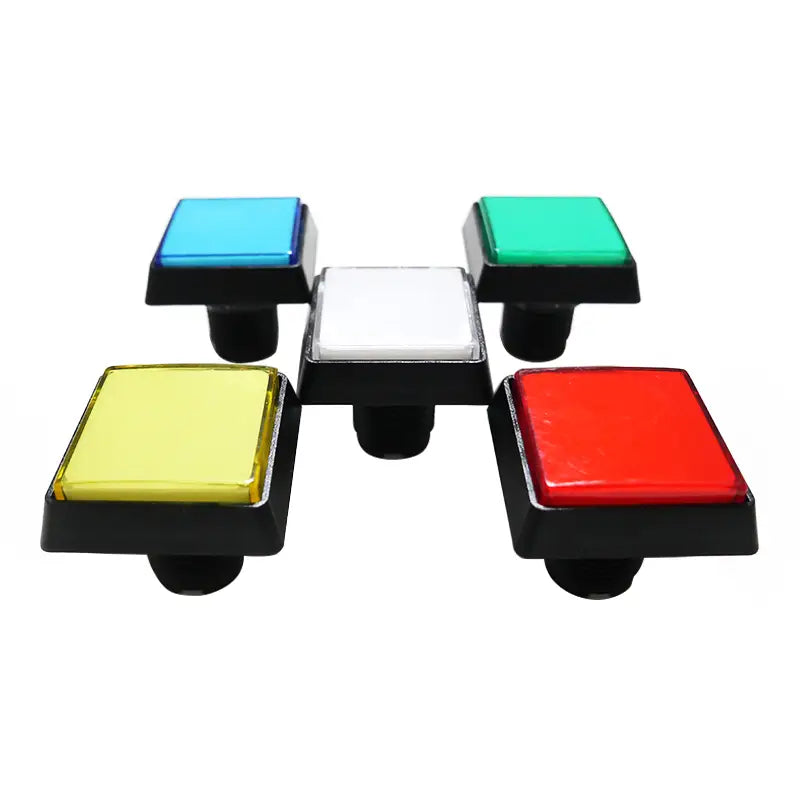 10pcs 51*51mm Square Lighted Buttons Illuminated Push Button With Micro Switch for Arcade Music Game Machine 5 Colors