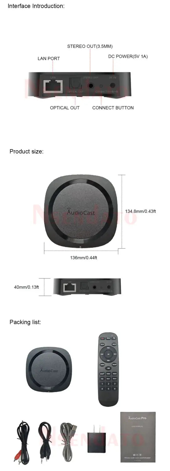 IEAST Audiocast Pro M20 Wireless WiFi Audio Music Receiver Multi Room Audio Wifi BT5.0 Music Player Box Hifi system For Tadil