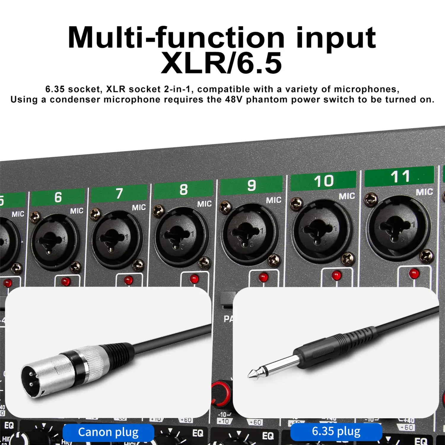 Depusheng Digital Mixer Professional Audio Mixer 18channels with 99bit dps reverb chip Bluetooth USB MP3 for stage bar studio DJ