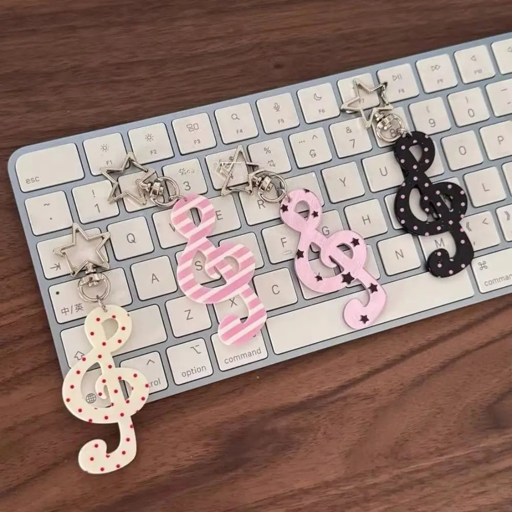 Fashion Cartoon Acrylic Keychain Sweet Shaped Illustration Musical Note Keychain Kawaii INS Bag Charms