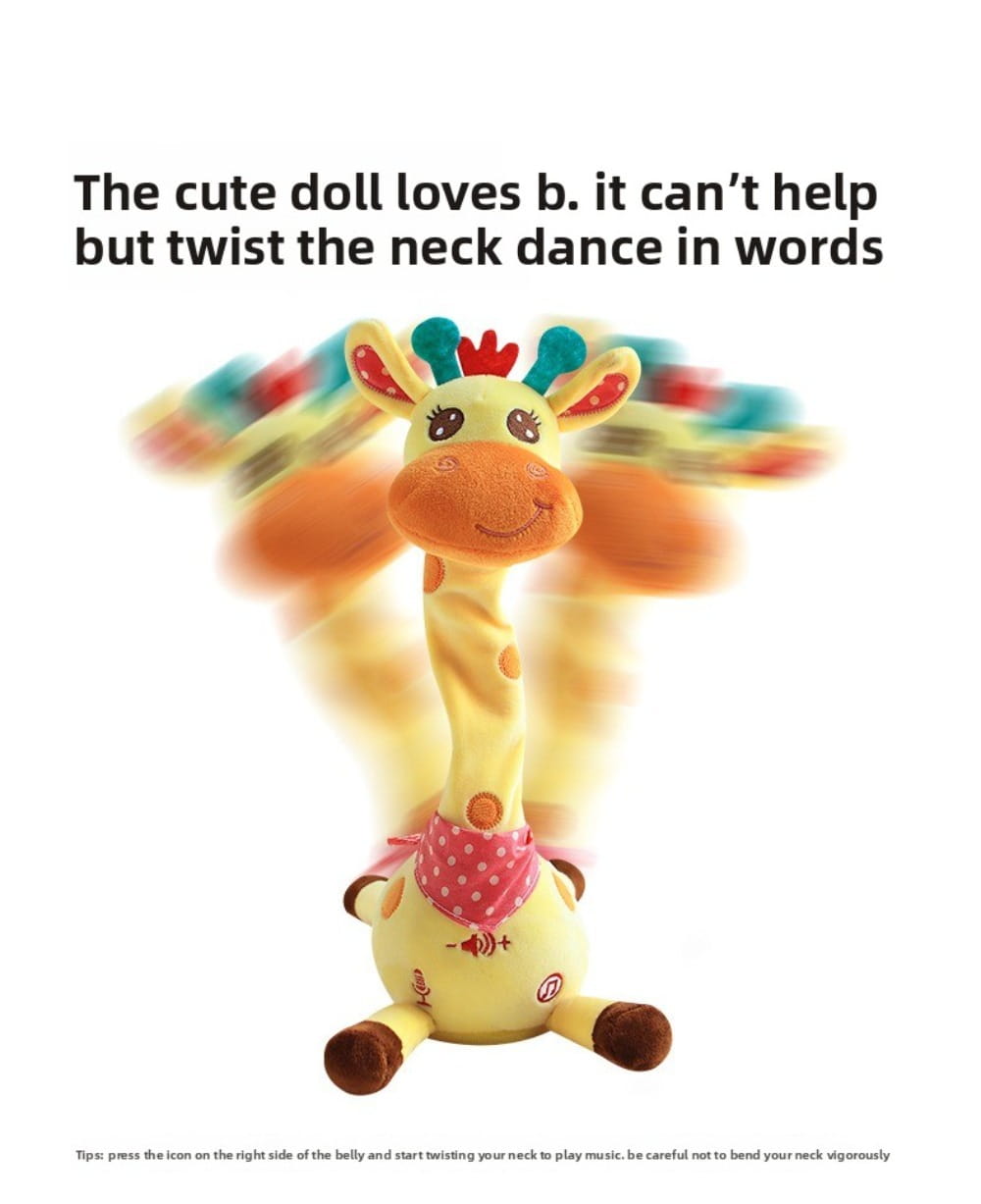 Repeating What You Say Dancing Talking Giraffe Toy with 10 Songs Glowing Swaying Dancing Giraffe Adjustable Volume Musical