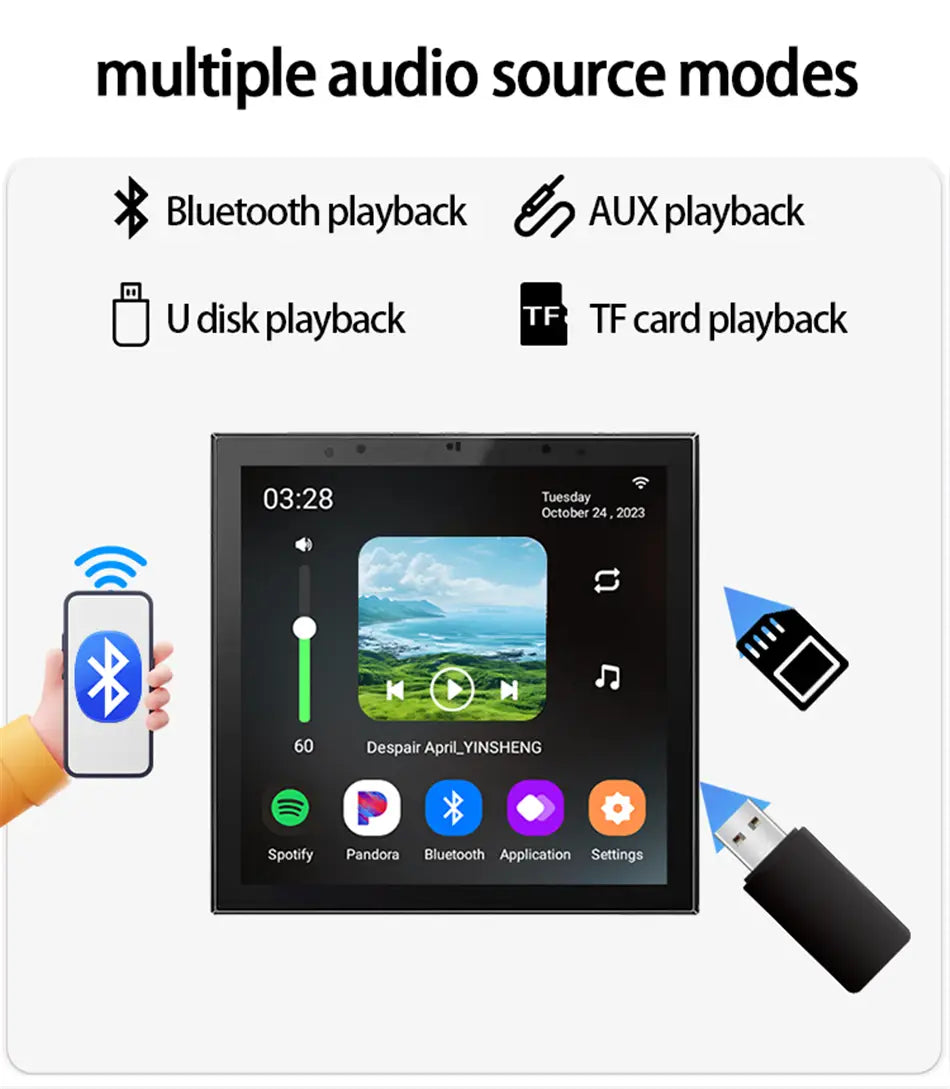 Smart Audio System TUYA Home Sound in Wall Amplifier Android 11 system WiFi Bluetooths Amp with Stereo Ceiling Speaker Kit Hotel
