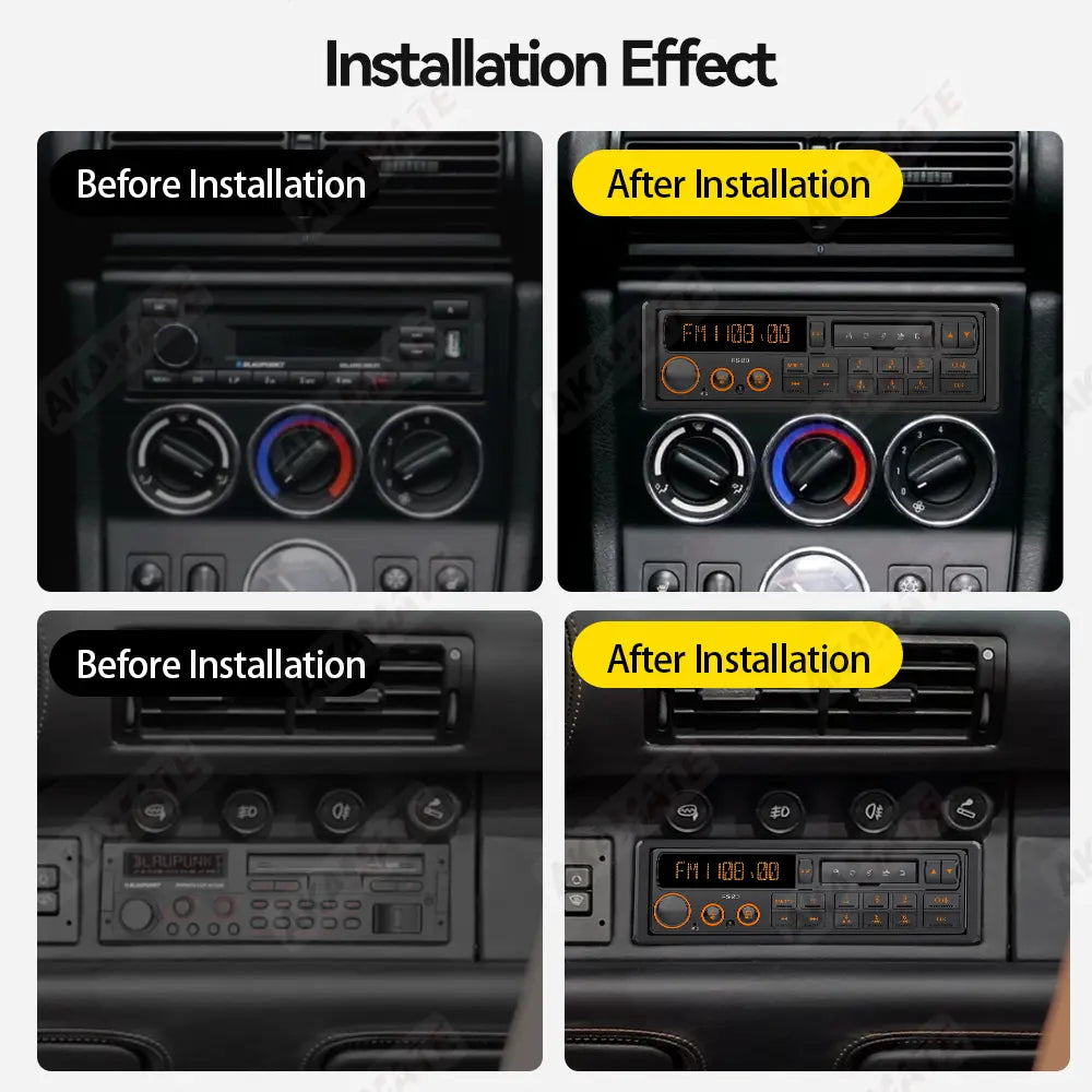 1 Din MP3 Retro Style Car Radio Bluetooth AUX FM AM RDS EQ QC3.0 Voice Control 12V Multimedia Stereo Head Unit USB TF Player