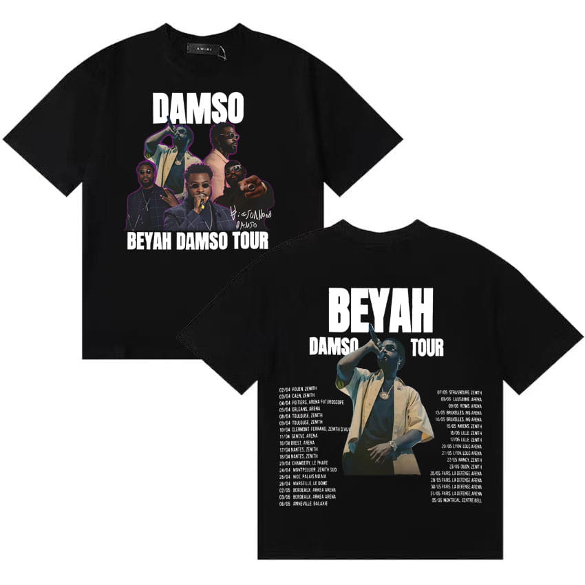 Summer Singer Damso 2026 Fashion T Shirt Men Women Hip-Hop French Rapper High Quality Streetwear Double Sided Tops Y2k Teenagers