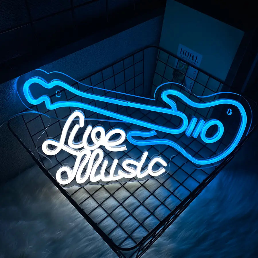 Music Led Neon Sign Musical Instrument Icon 3D Carving Used For Decor Of Rooms Recording Studios Clubs And Music Studios.