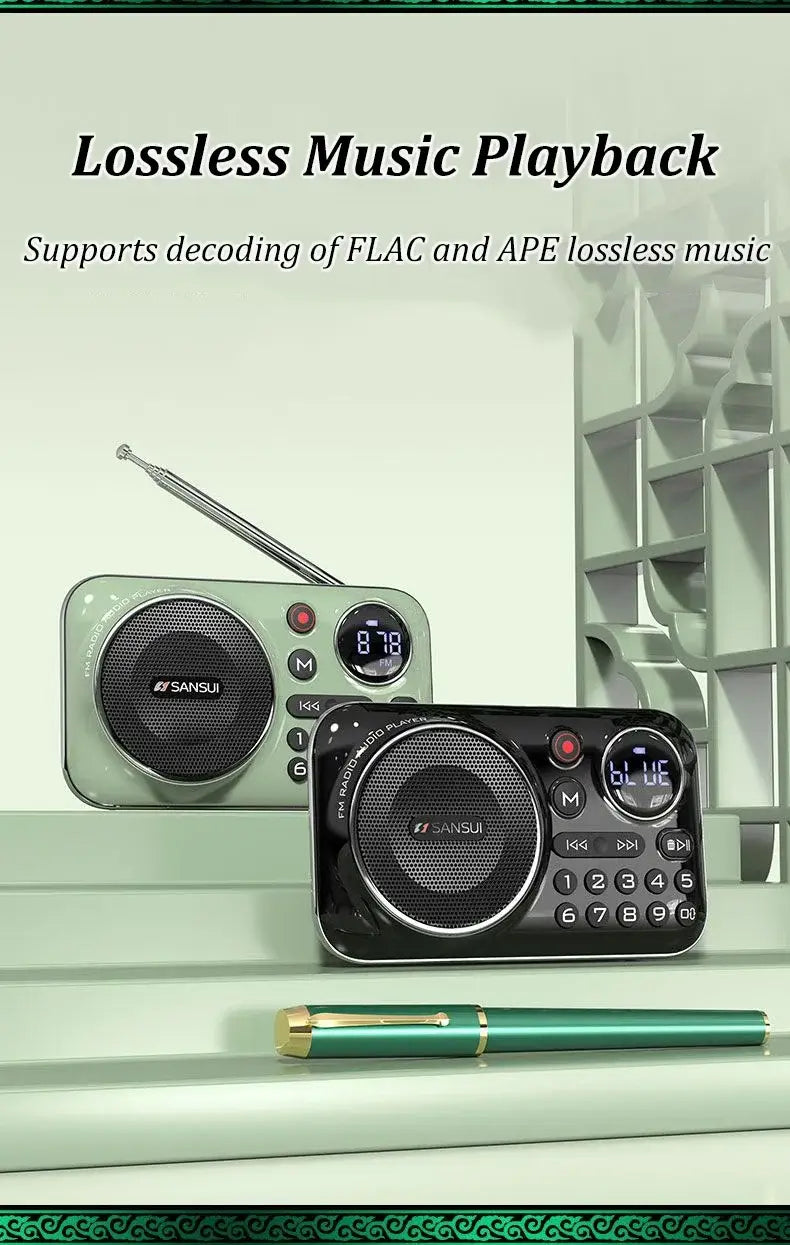 New Mini Radio Speakers Outdoor Portable Soundbox Multi-function Wireless Bluetooth Speaker As a Gift for the Elderly FM TF USB