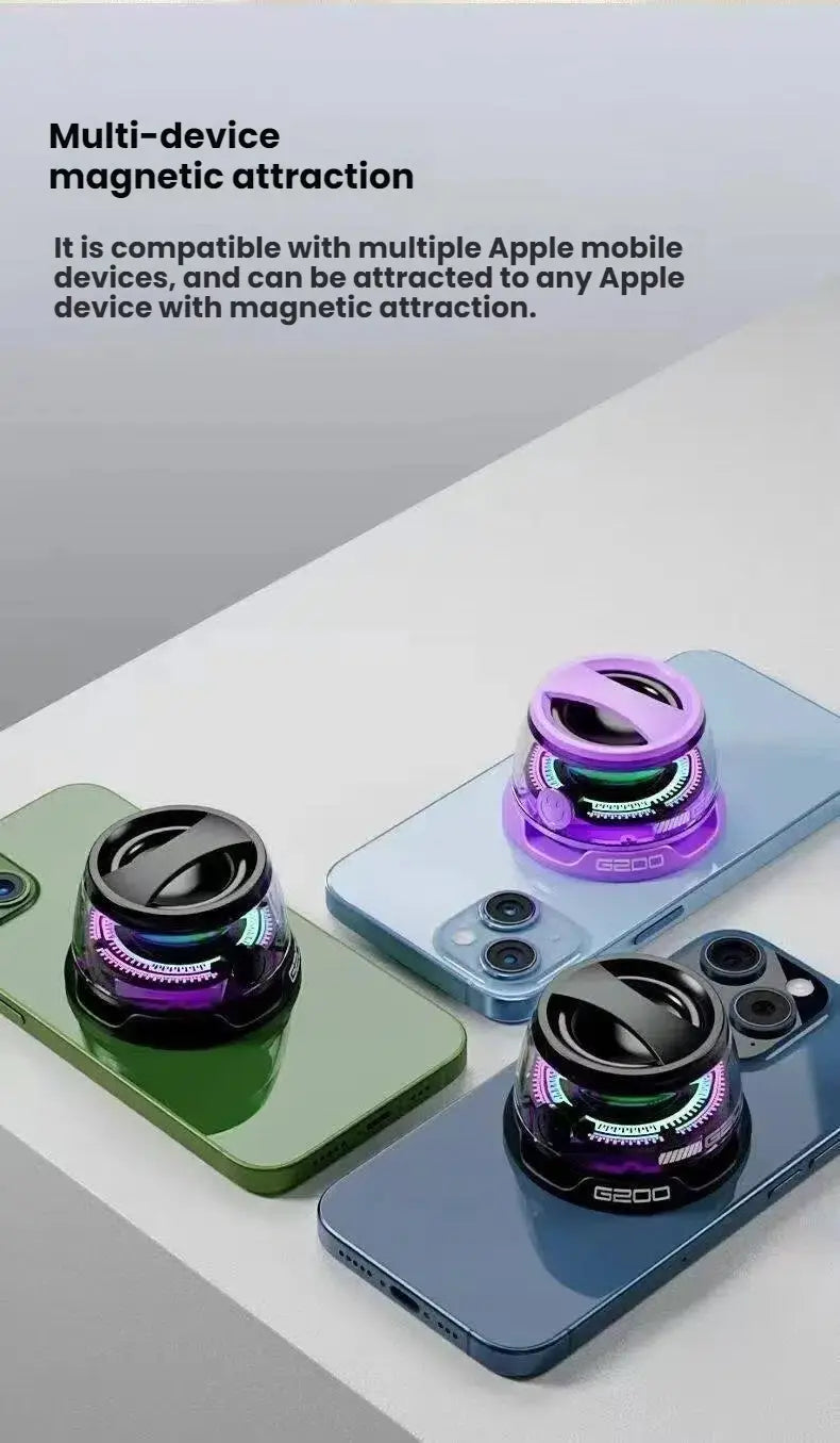 Portable Bluetooth Speaker HECATE G200 RGB Lighting Magnetic Speaker BT5.3 Mini Sound Box 7 Hours Playback Phone Holder