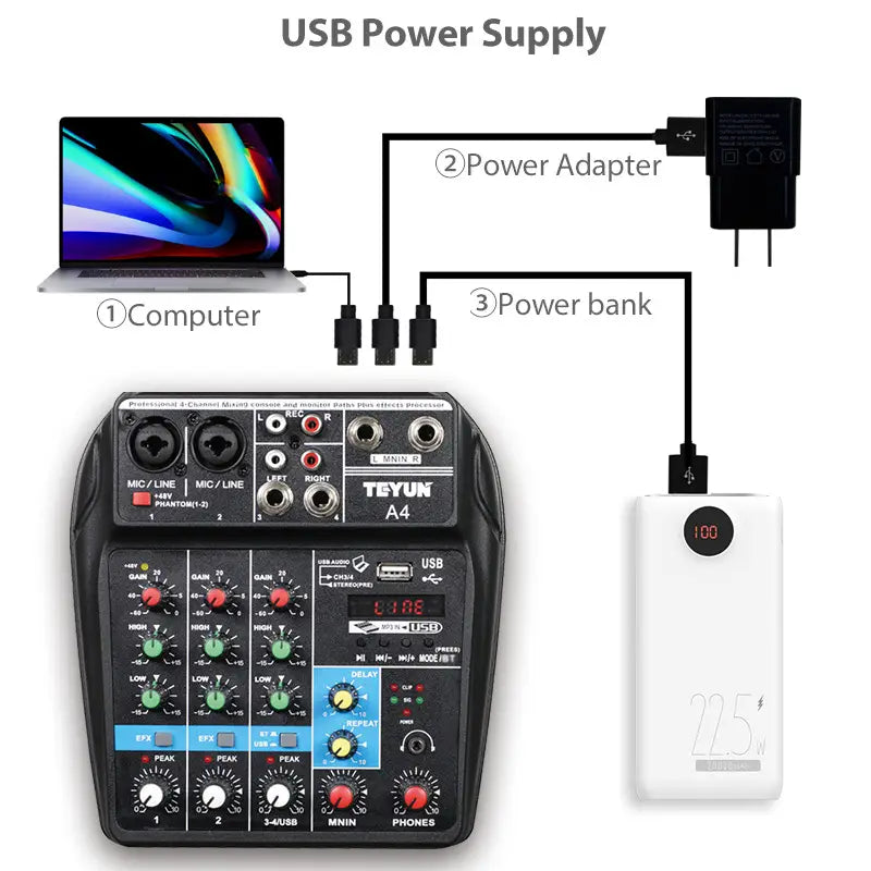 Professional 8-6-4 channel digital mixer sound card microphone mobile phone live broadcast computer recording DJ audio equipment