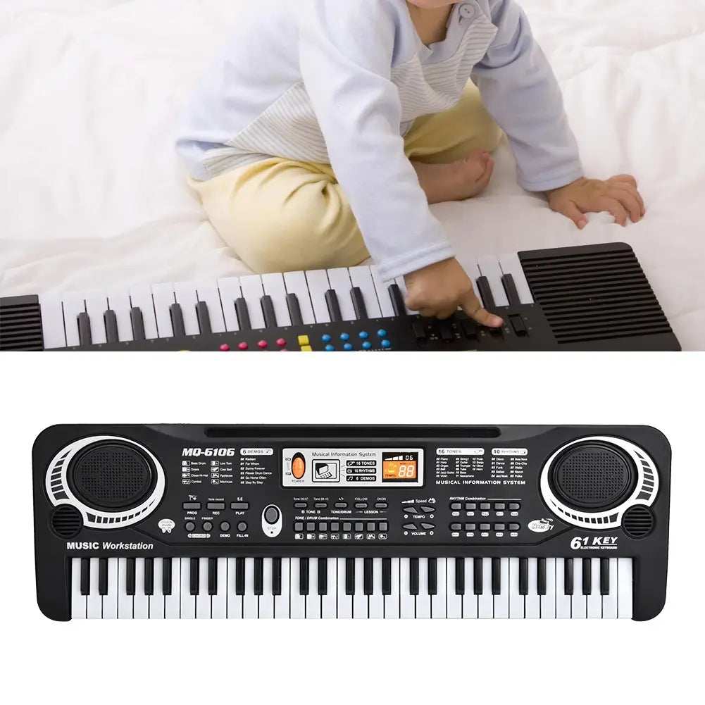 Electric Piano Musical Instruments 61‑Key Electric Digital Key Board Piano Musical Instruments Kids with Microphone