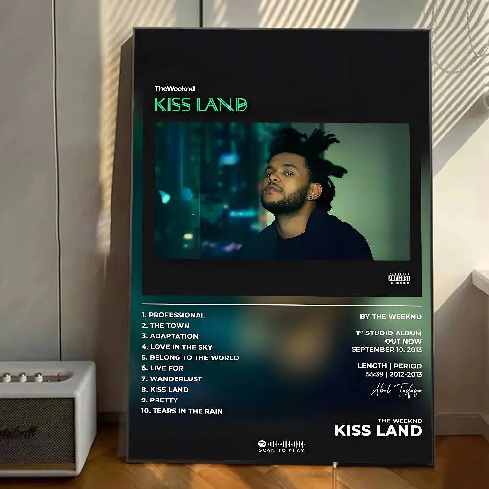 Hip Hop Music Hot Album Star The W-Weeknd Poster Gallery Prints Self Adhesive Home Decor Decoration Wall Decals Living Room