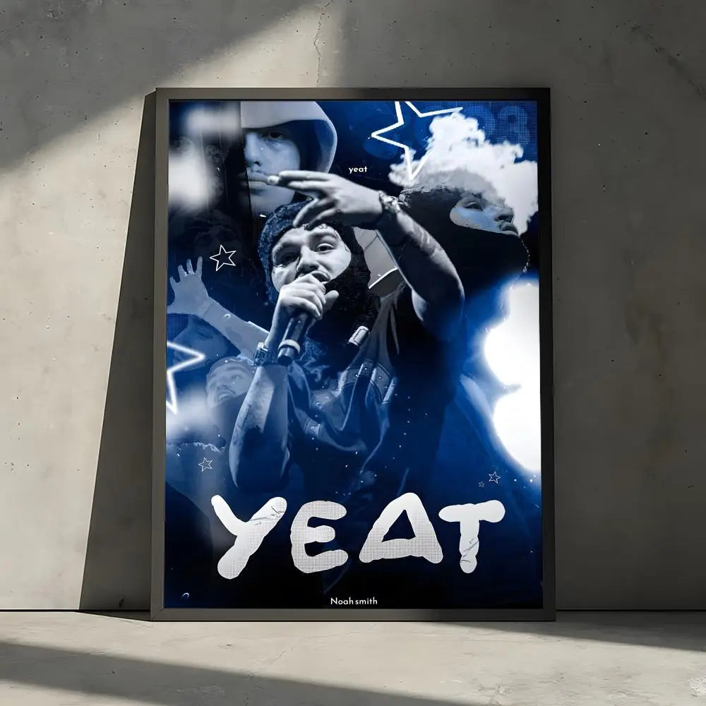 Rapper Music Pop Album Y-Yeat Poster Decorative Wall Art Stickers Mural Photo Print for Home Living Room Hallway Decor
