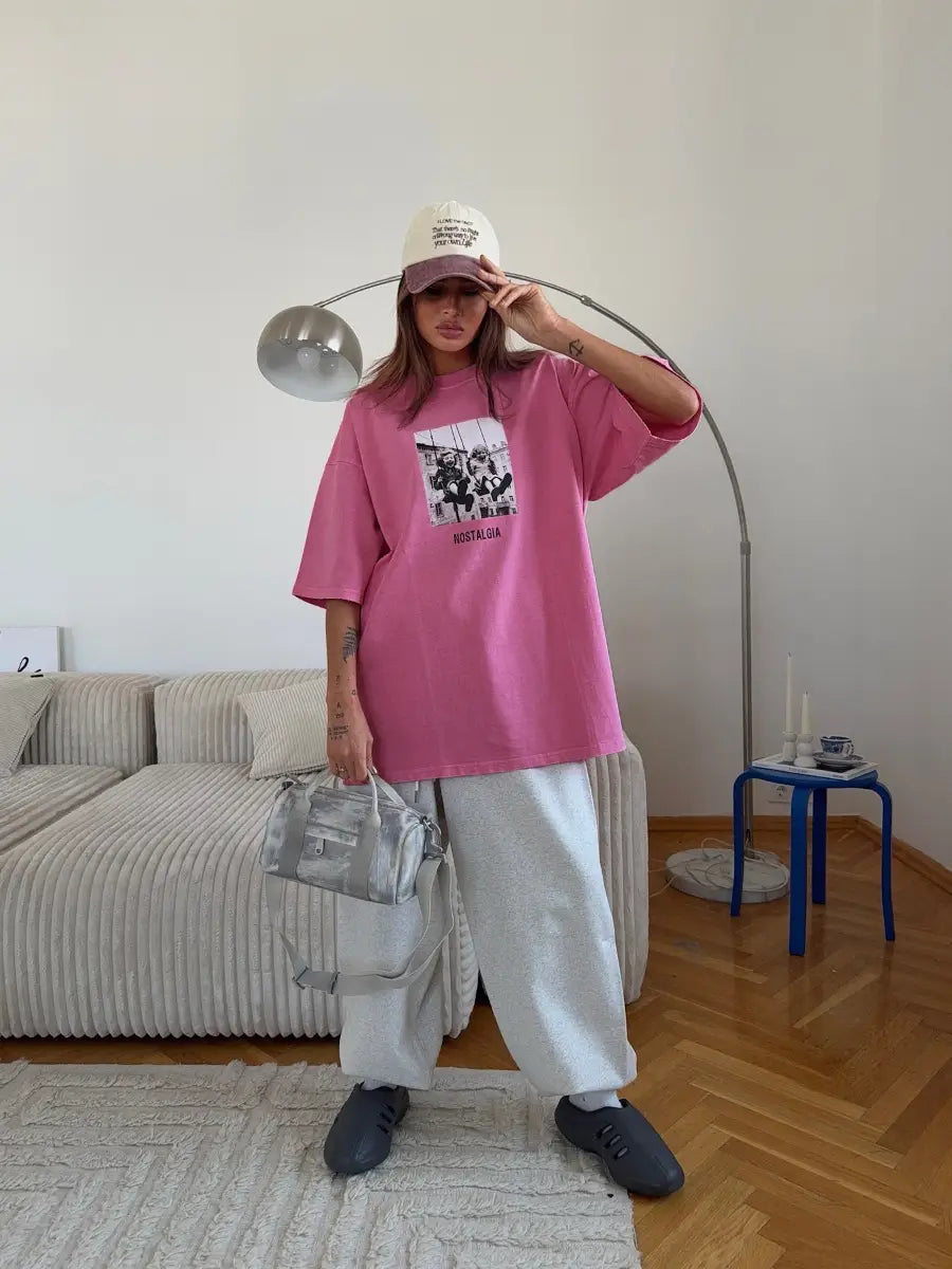 Sumuyoo 100% Cotton Women’s Retro Printed T-shirt Men Vintage Short-sleeve Wax printing T Shirts Fashion Hip Hop Loose Tees