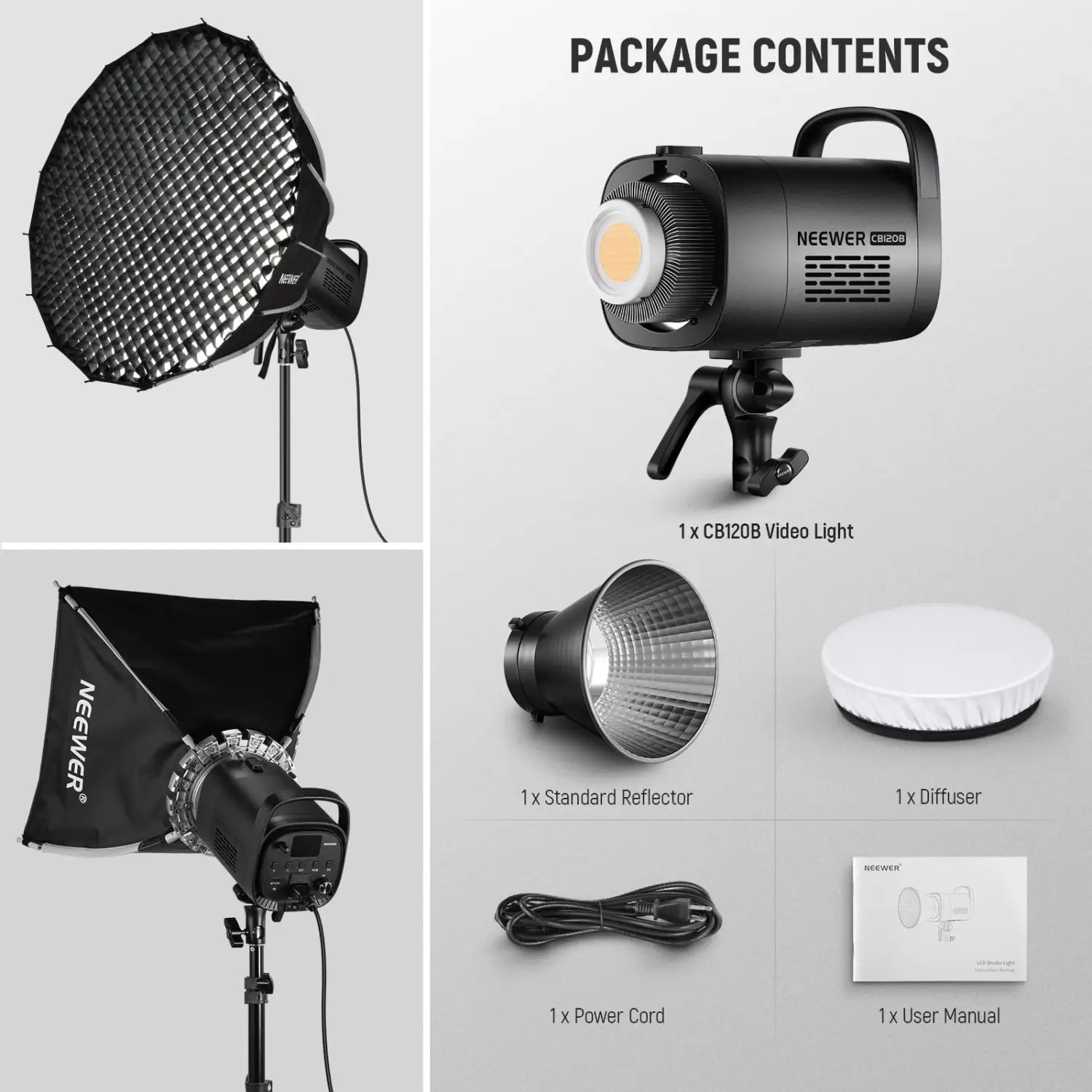 NEEWER 70W LED Video Light with 2.4G&APP Control Bowens Mount Continuous Output Lighting for Studio Photograpny/Video Recording