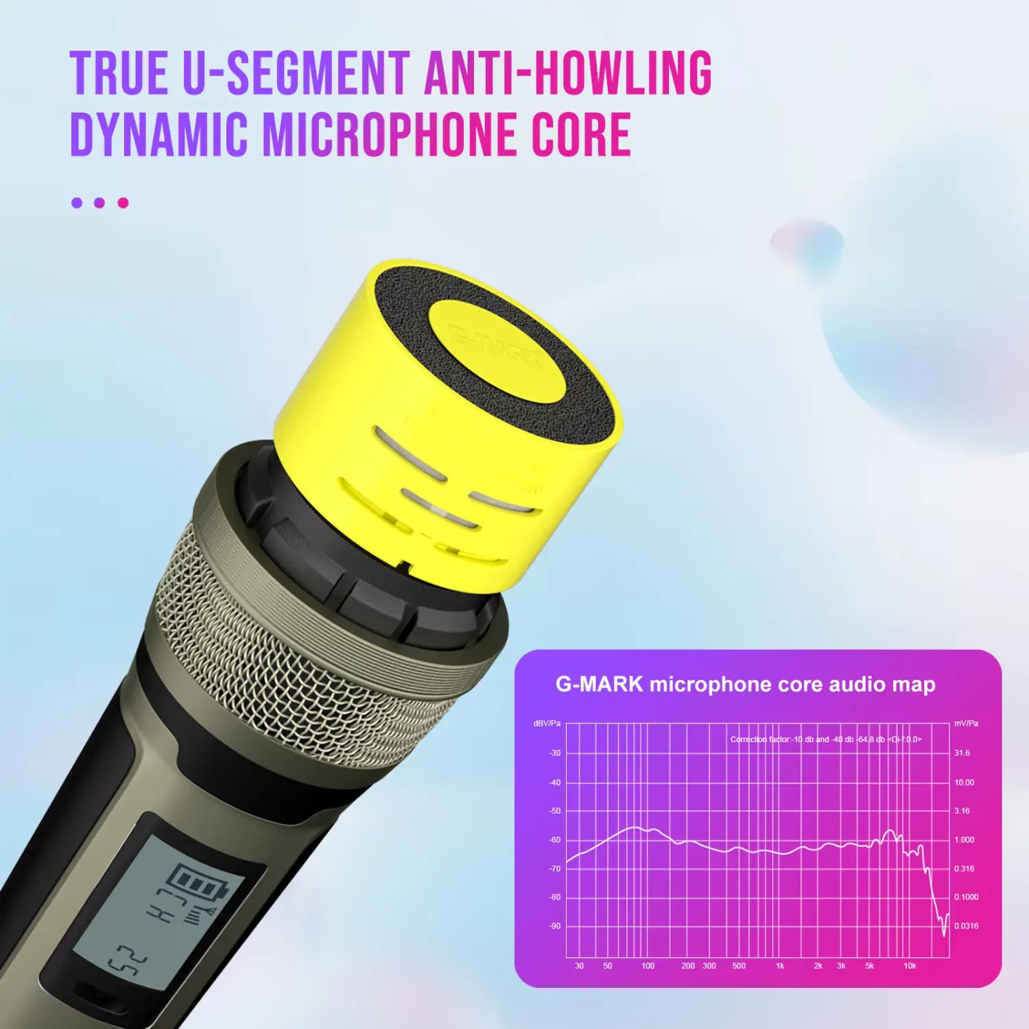 Karaoke Microphone G-MARK SKM9000 2 Channels Wireless Mic UHF Frequency For Teaching Wedding