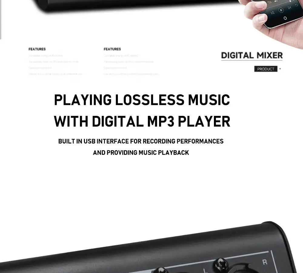 Professional DJ Party High Quality Music Recording Singing 6 Channel Audio Mixer Console
