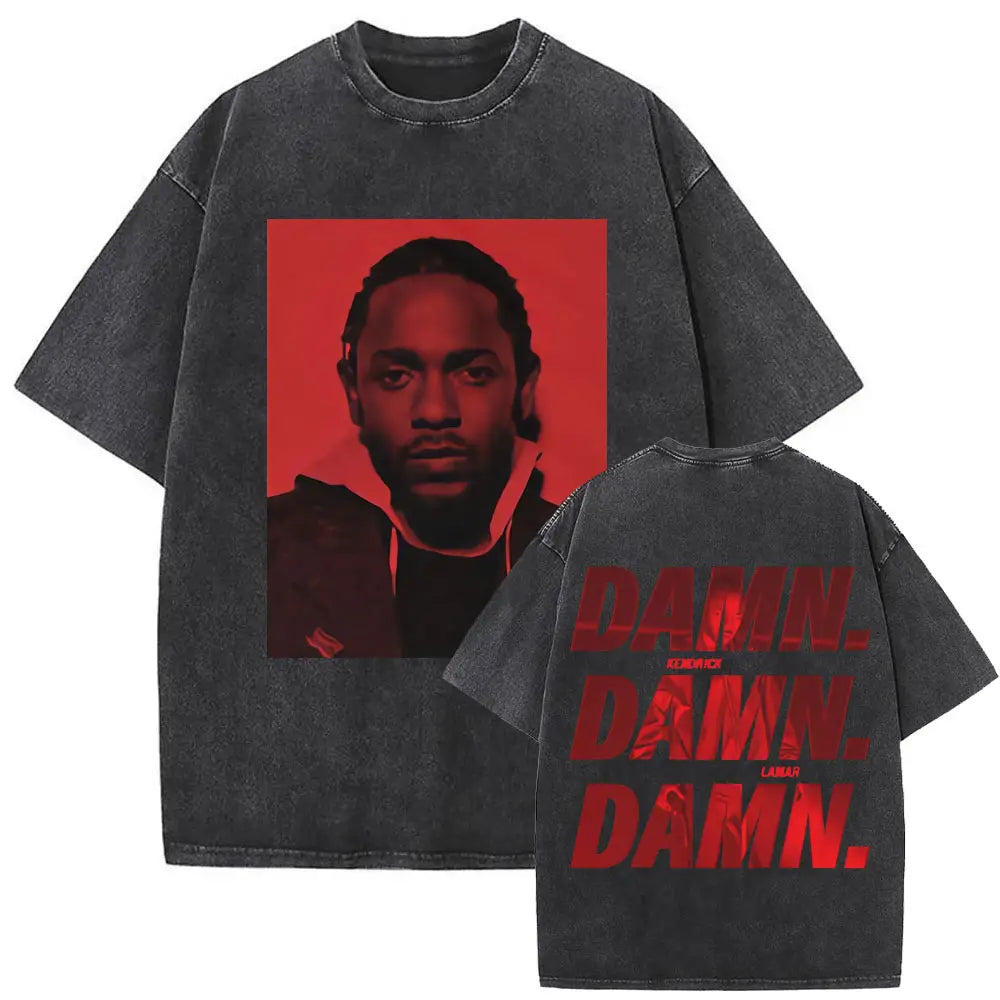 Limited Rapper Kendrick Lamar They Not Like Us Washed Vintage T-shirt Summer Men Women Hip Hop Oversized Street Crewneck T Shirt