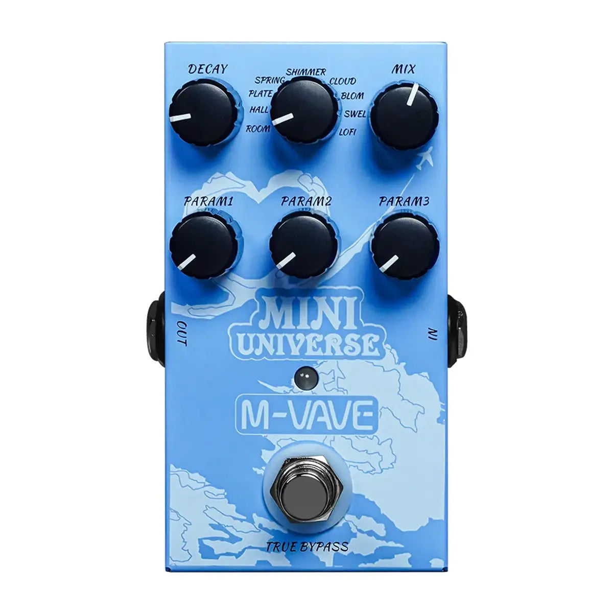M-VAVE Guitar Effect Pedal Mini Universe Digital Reverb Pedal 9 Reverb Effects Room/Shimmer/Lofi/Spring Reveb Effect Pedals