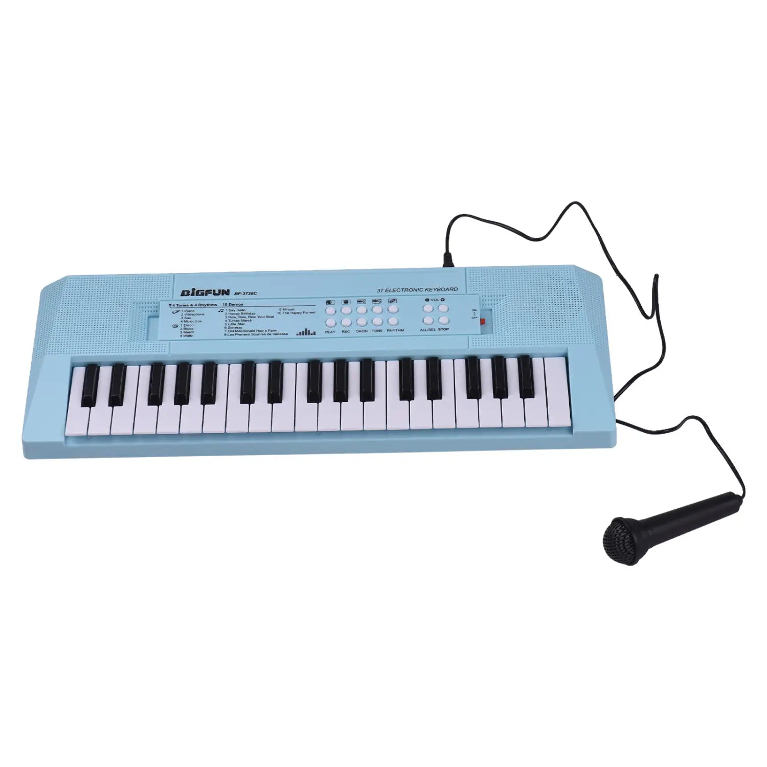 37 Key Electronic Keyboard Piano 4 Tones 4 Rhythms 10 Demos 5 Percussions Single Speaker Musical Instrument for Beginners