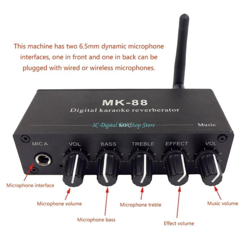 E74D MK88 Karaoke Preamp Reverberator Decoding Easy to Use for Family Gatherings and Music Creation with Customizable Effects