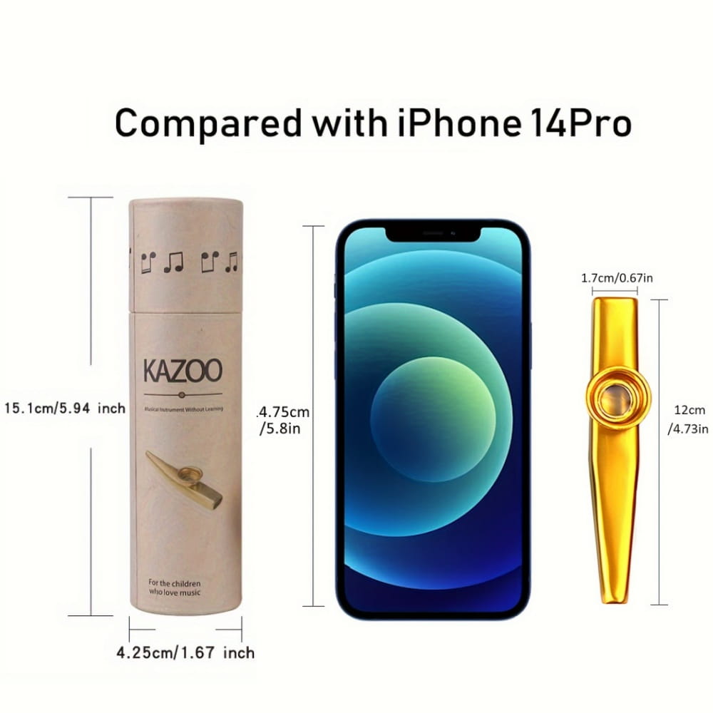 Metal Kazoo Accompaniment for Guitar Ukulele Beginner Simple Easy-to-Learn Instrument Portable Whistle Musical Device Gift Set
