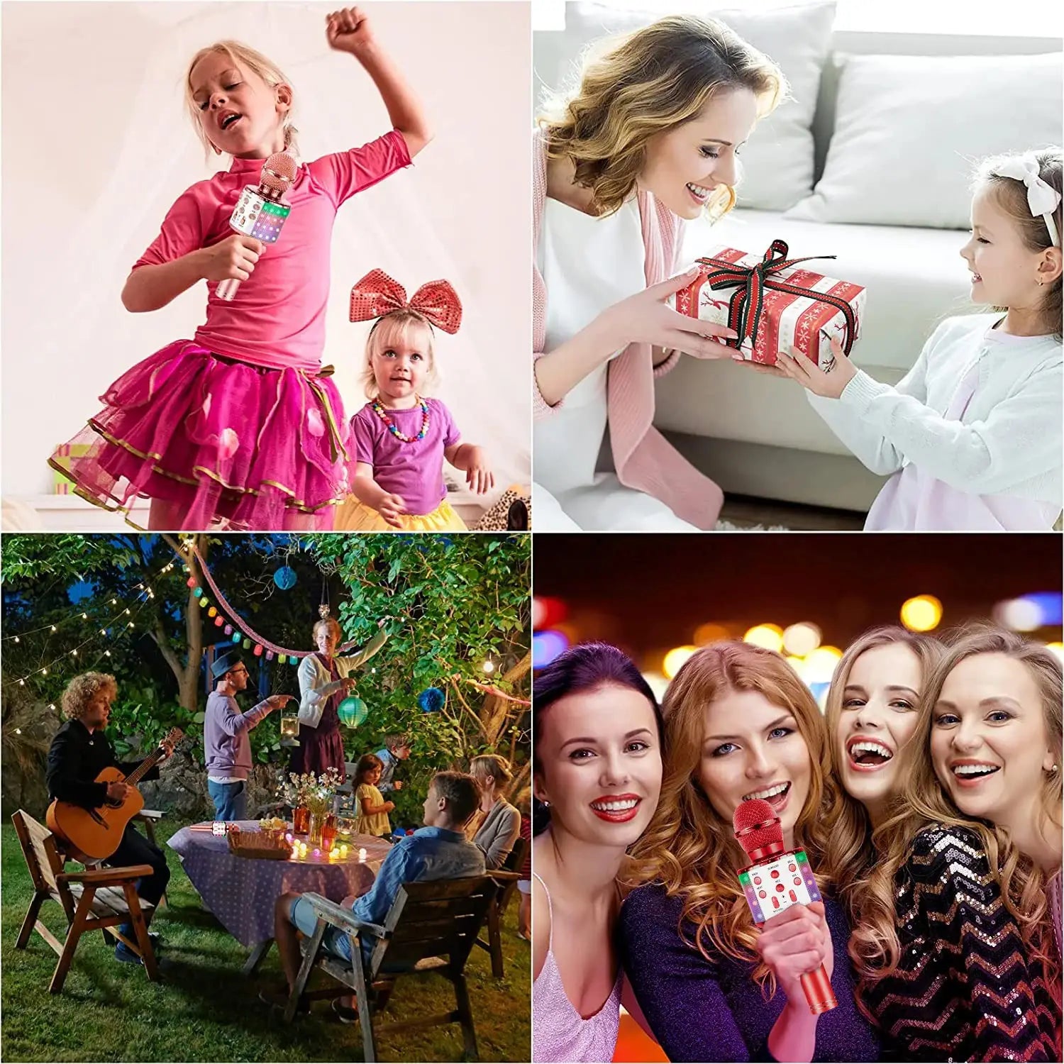 Karaoke Microphone 5-in-1 Wireless Handheld Kareoke Mic Speaker for Singing for Birthday Party