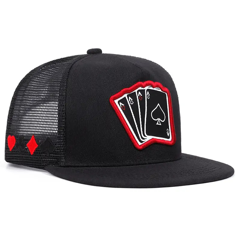 2024 New Fashion Hip Hop Cap Men Women Adjustable Playing Card Embroidered Baseball Caps Outdoor Sun Hat Unisex Snapback Hats