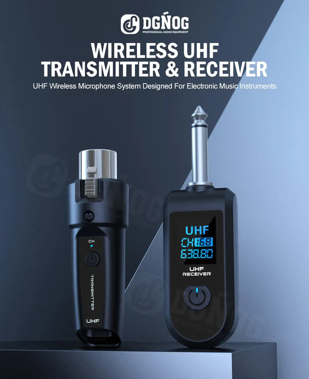 Wireless Microphone Transmitter Receiver System UHF XLR Adapter System for Dynamic Microphone Guitar Audio Mixer PA System DGNOG