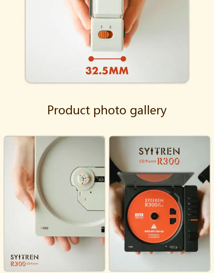 Audiophile Portable CD Player Stylish High Quality Wireless Bluetooth HIFI Album Player Rechargeable Optical Output Walkman