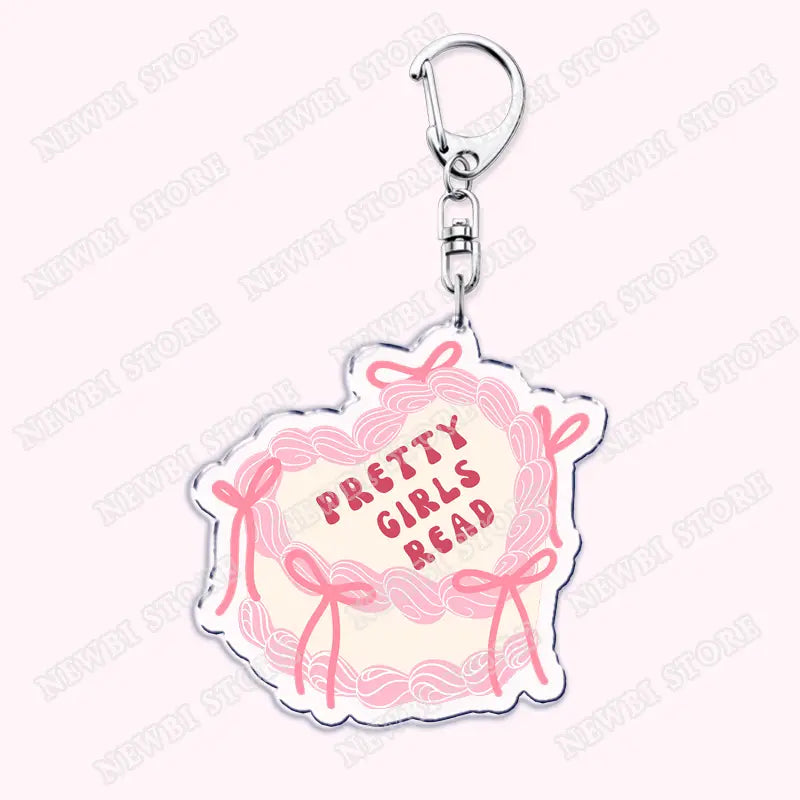 Aesthetic Coquette Pink Keychains for Womens Accessories Ribbon Hot Girl Book Club Bow Flowers Keyrings Friends Lovers Gifts
