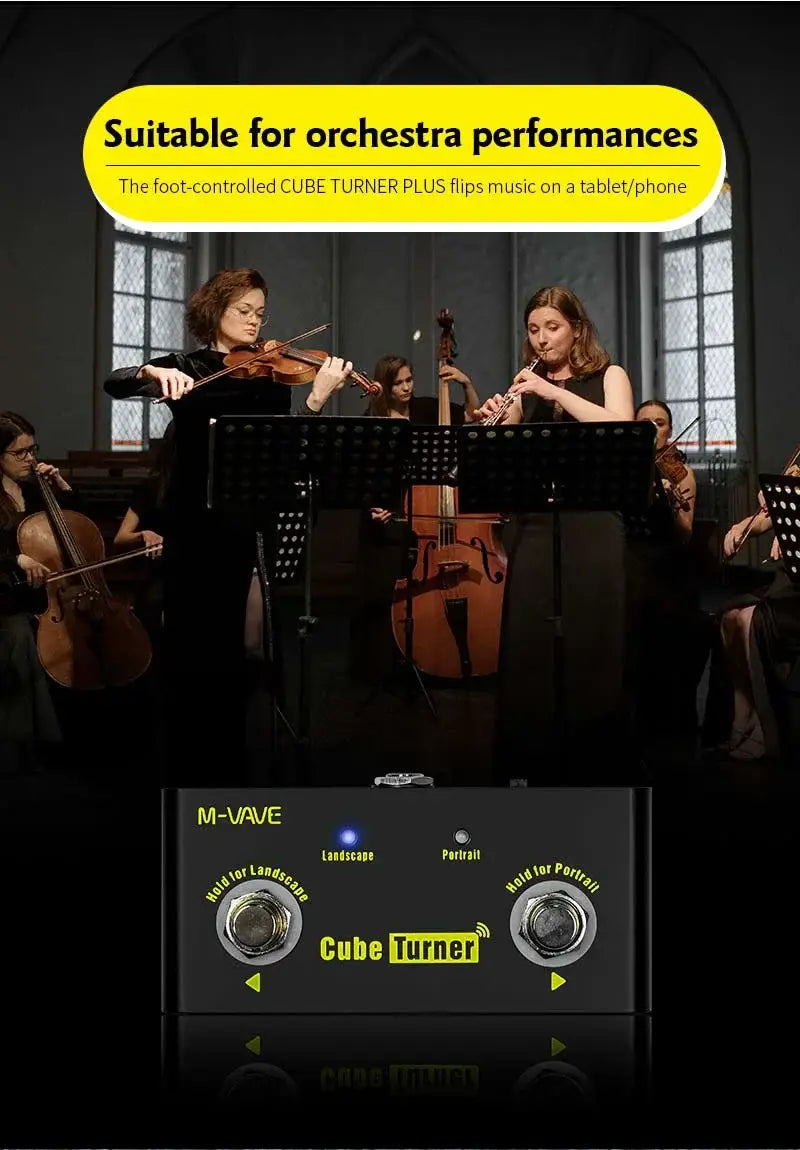 M-VAVE Cube Turner Wireless Page Turner Pedal Rechargeable Music Sheet Supports Looper Connection Compatible Guitar Pedal Parts