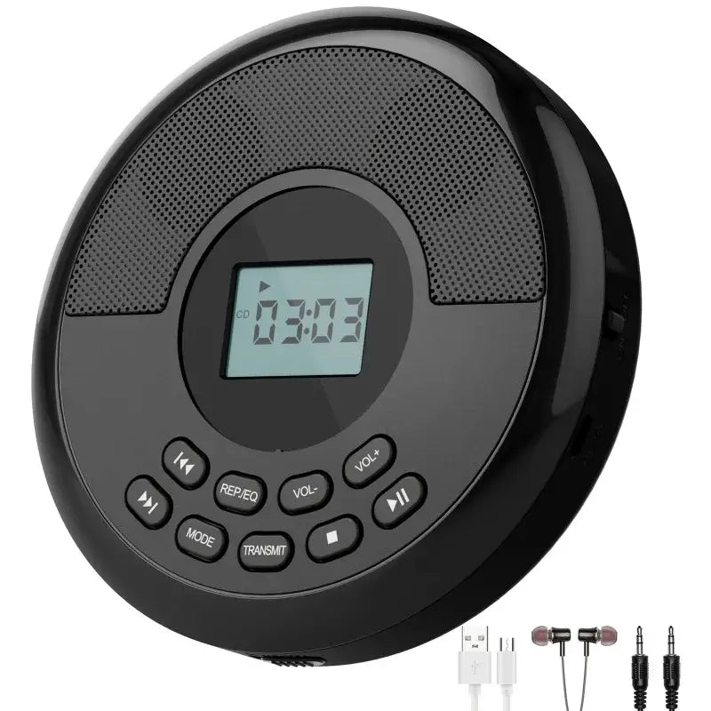 CD Player with Speaker Stereo and Headphones Bluetooth USB MP3 Music U Disk Album Players Portable Rechargeable Discman Walkman
