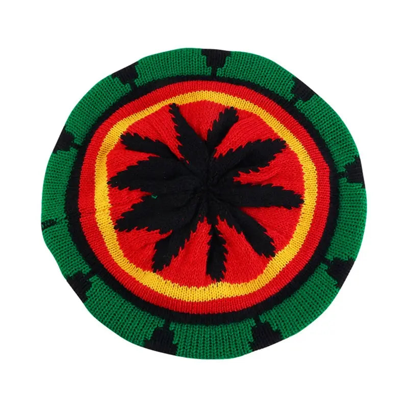 Jamaican Multi-colour Printed Knitted Hat Bob Rasta Beanie Hats Hip Hop Cap Men Women Caribbean Fancy Dress Reggae Beret Cap