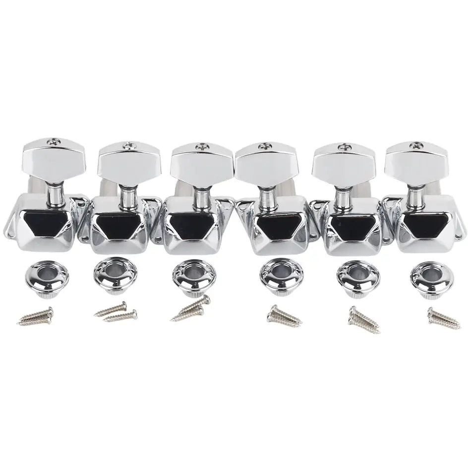 Gearlly 6Pcs 3L3R Semi-Closed String Tuning Pegs Tuning Keys Machine Heads Tuners For Electric Guitar or Acoustic Guitar