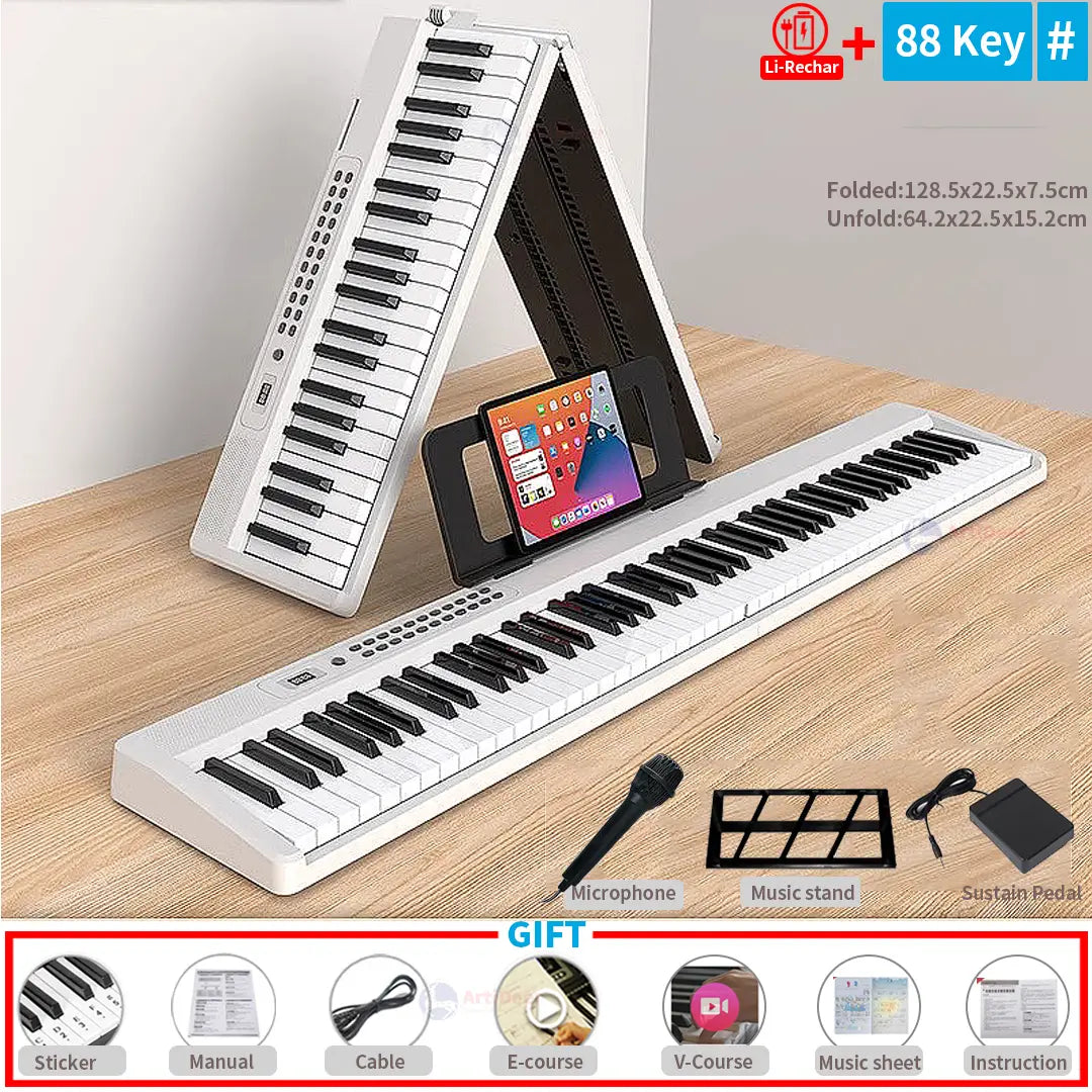 New Folding Piano 88 Keys Midi Musical Keyboard Professional Children’s Music Instruments Adult Electronic Portable Synthesizer