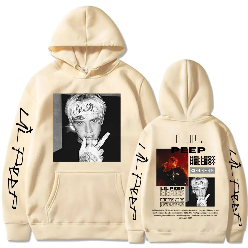 Rapper Lil Peep Hoodies Hellboy Crybaby Hip Hop Graphic Sweatshirts Men’s Women Clothing Aesthetic Oversized Casual Pullovers