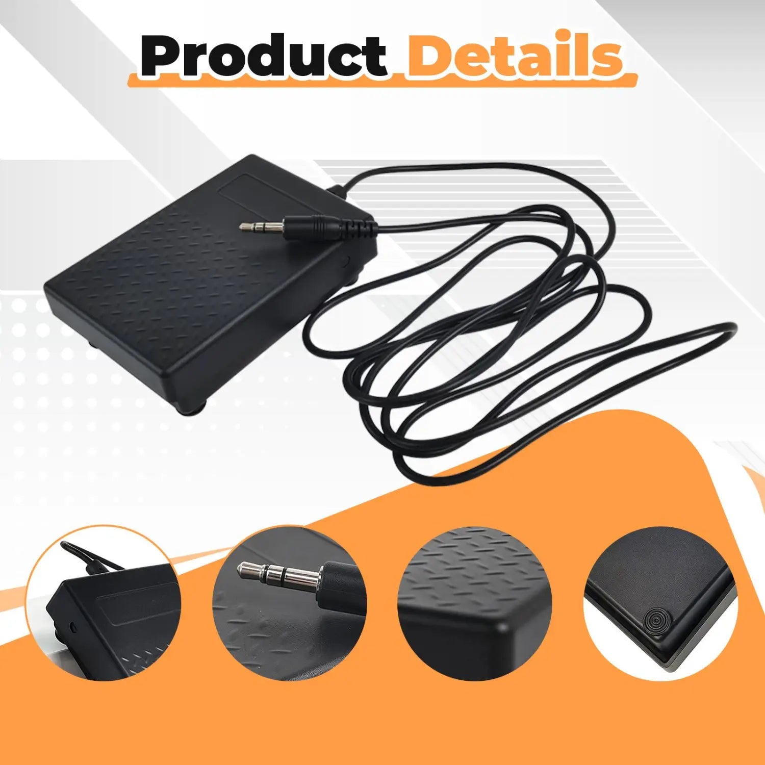 Electronic Piano Sustain Pedal Spare Parts for MIDI Keyboards, Synthesizers Sturdy Music Instrument Accessories 3.5mm Jack