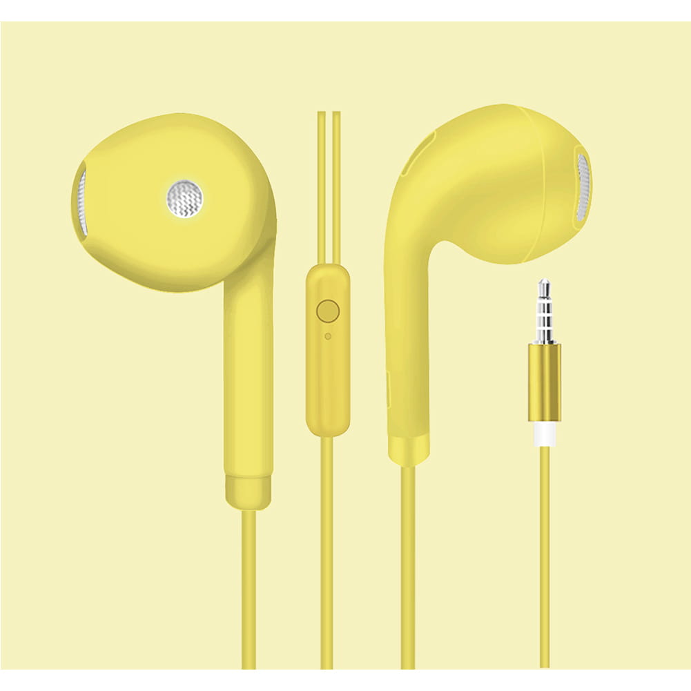 3.5mm Wired Headset Macaron Earphone In-Ear Headphone Music Multicolors 1.2m with Microphone Earphones Universal for Smart Phone