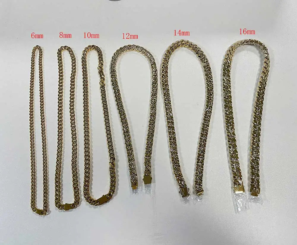 Wholesale Hip Hop Jewelry Stainless Steel Men Flat 4 Side Curb Cuban Link Chain Necklace For Men Drop Shipping