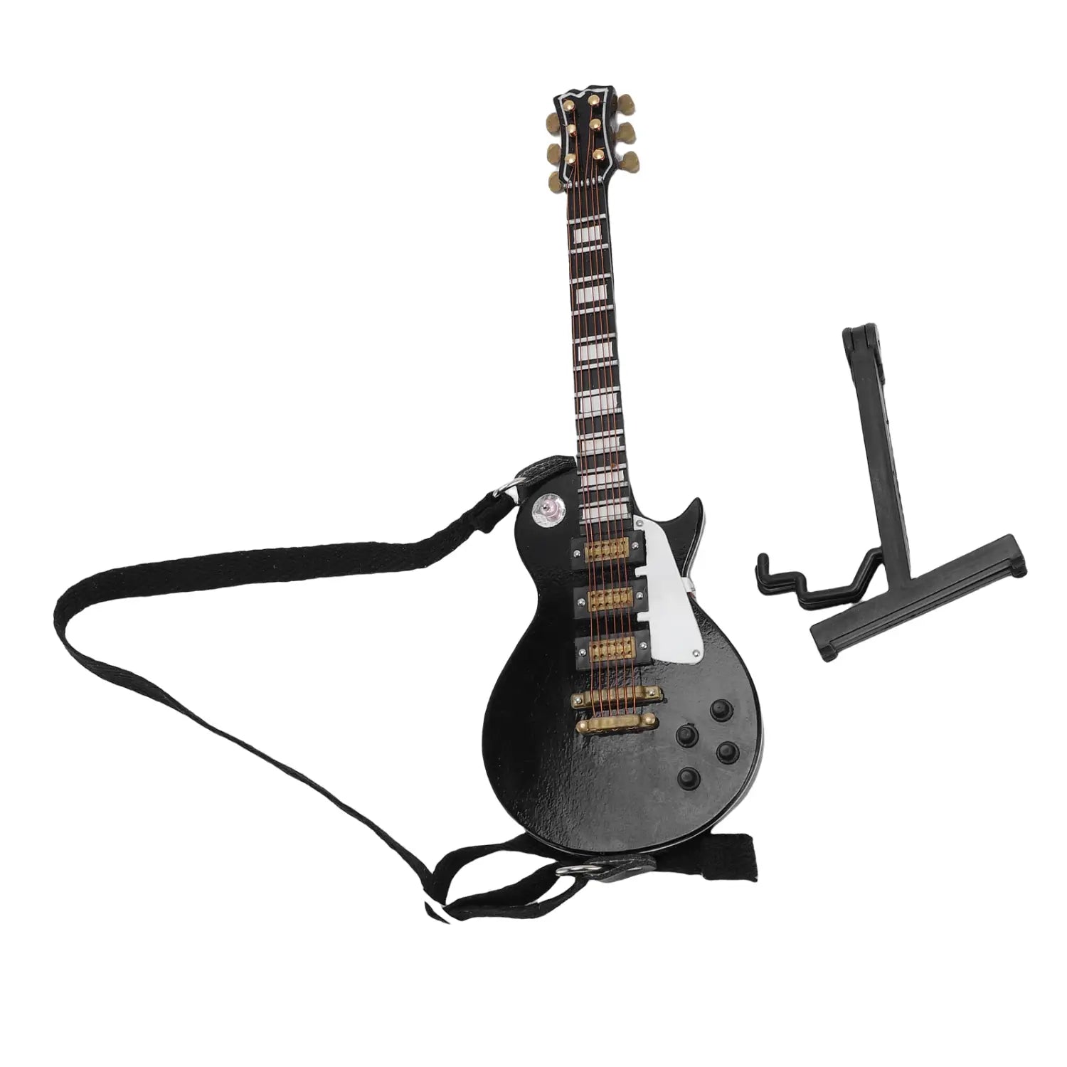 18cm Miniature Electric Guitar Model with Stand and Case Wooden Musical Instruments Ornament for Home Desk Shelves Decoration