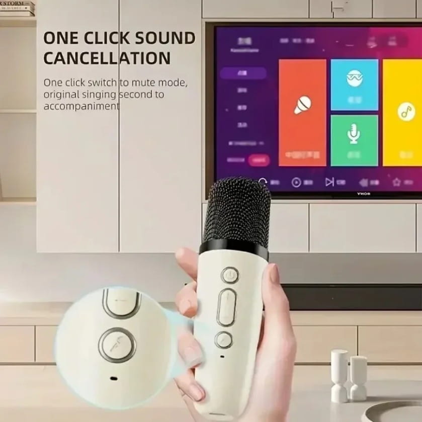 XIKCU Karaoke Machine With 2 Wireless Microphones Portable Wireless RGB Lights Gift Speaker Set Home Karaoke For Party Birthday