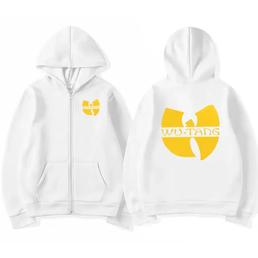Hip Hop Années 90 Wu Clan T-tangs Graphics Hoodie Men Women’s punk Zip Up Jacket Long sleeve Fleece gothic Coat Loose streetwear
