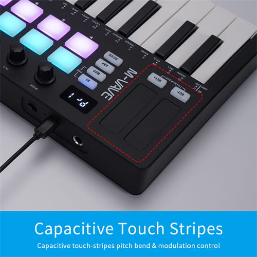M-VAVE SMK-25 II MIDI Keyboard Controller 25 Mini Keys 16 RGB Drum Pads 8 Knobs USB with DAW Software for Music Production