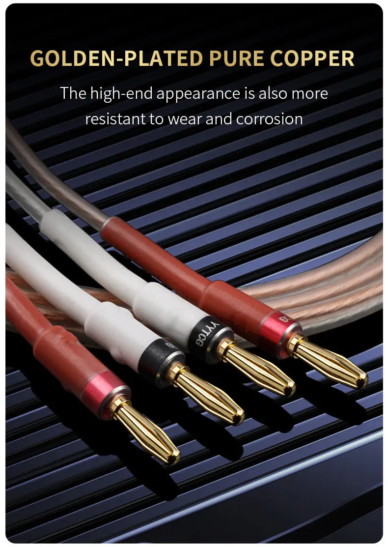 YYTCG Hifi Speaker Cable with Banana Plug for Home Theater Amplifier Surround Sound System Gold plated Banana Audio Cable