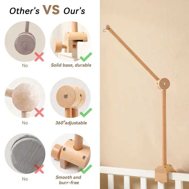 Revolving Music Box For Newborns Baby Crib Imitation Wood Color Hanging Rattle Baby Soothing Musical Toys 0-12 Months Baby Gift
