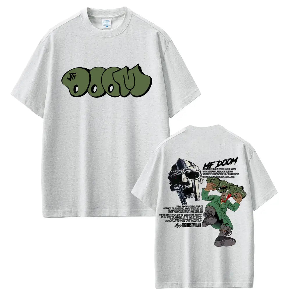 Rapper Mf Doom Album Madvillainy Graphic T-shirt Men Hip Hop Fashion Vintage T-shirts Male Casual Cotton Oversized T Shirt