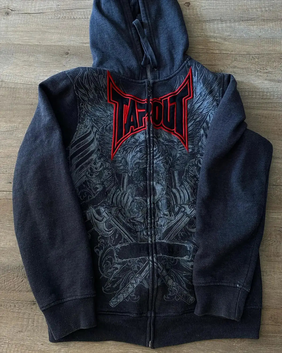 Vintage Tapout Graphic Print Zipper Hoodie Hip Hop Letter Y2K Sweatshirt Women Mens Oversized Hoodie Jacket Clothes Streetwear